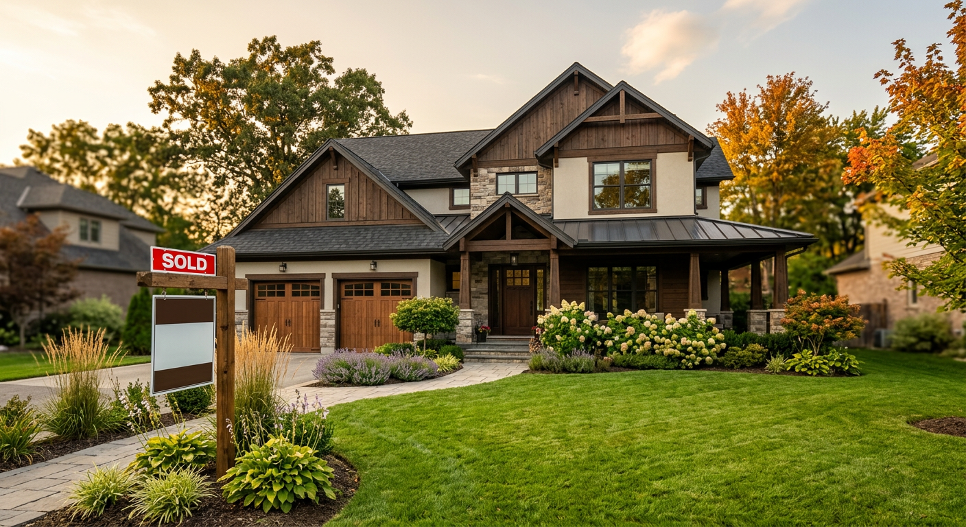 Exterior view of a modern, family-friendly home in the Five Forks area of Simpsonville, SC, with a neatly landscaped yar